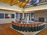 Family room in contemporary mountain home by Harmony Builders