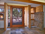 Foyer of contemporary mountain home by Hramony Builders