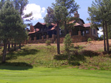 Exterior of mountain rustic home by Hramony Builders